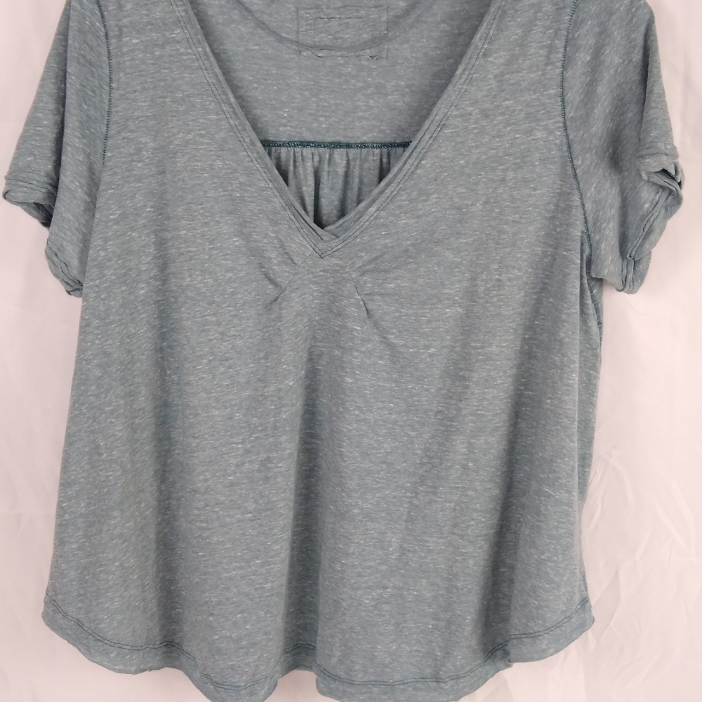We The Free Oversized Extra Small Blue-ish Boho Short Sleeve Sheer Blouse NWOT